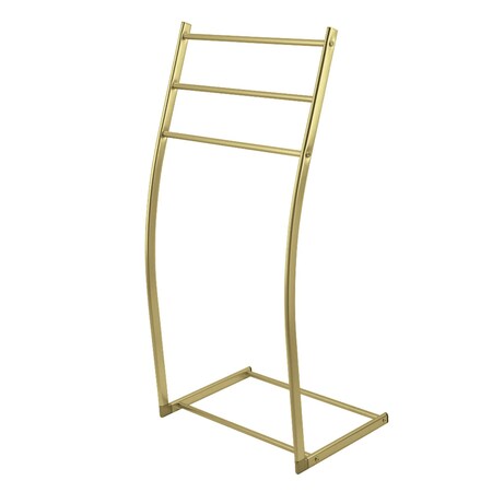 Kingston Brass Freestanding Steel Towel Rack, Brushed Brass SCC8257